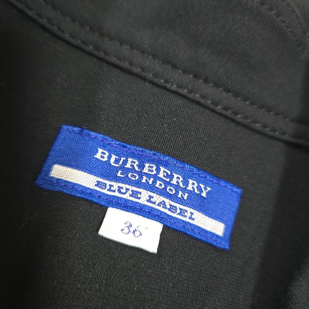 バーバリーブルーレーベル ライダース風 半袖ワンピース ノバチェック ロゴ刺繍