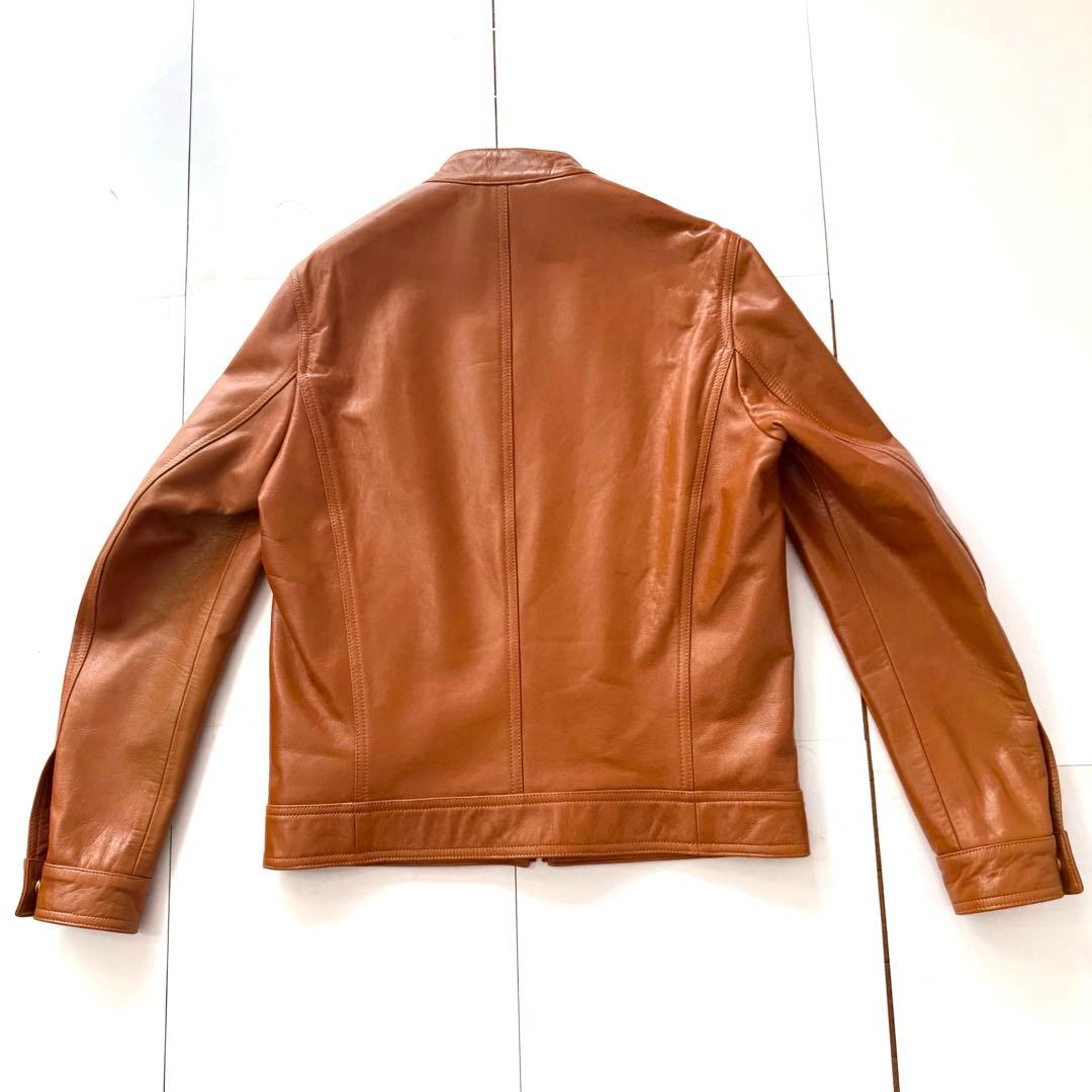 【1回着用】エンメティ☆ユリ☆ラムスキン☆ブラウン☆シングルライダース♡48