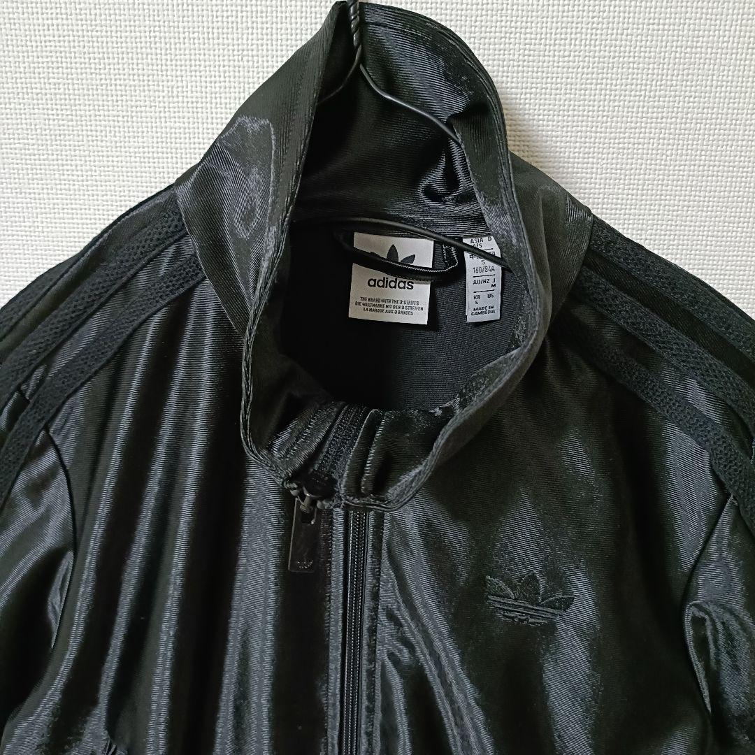 アディダス 黒 フィッティド トラックジャケット ファイヤーバードジャージM