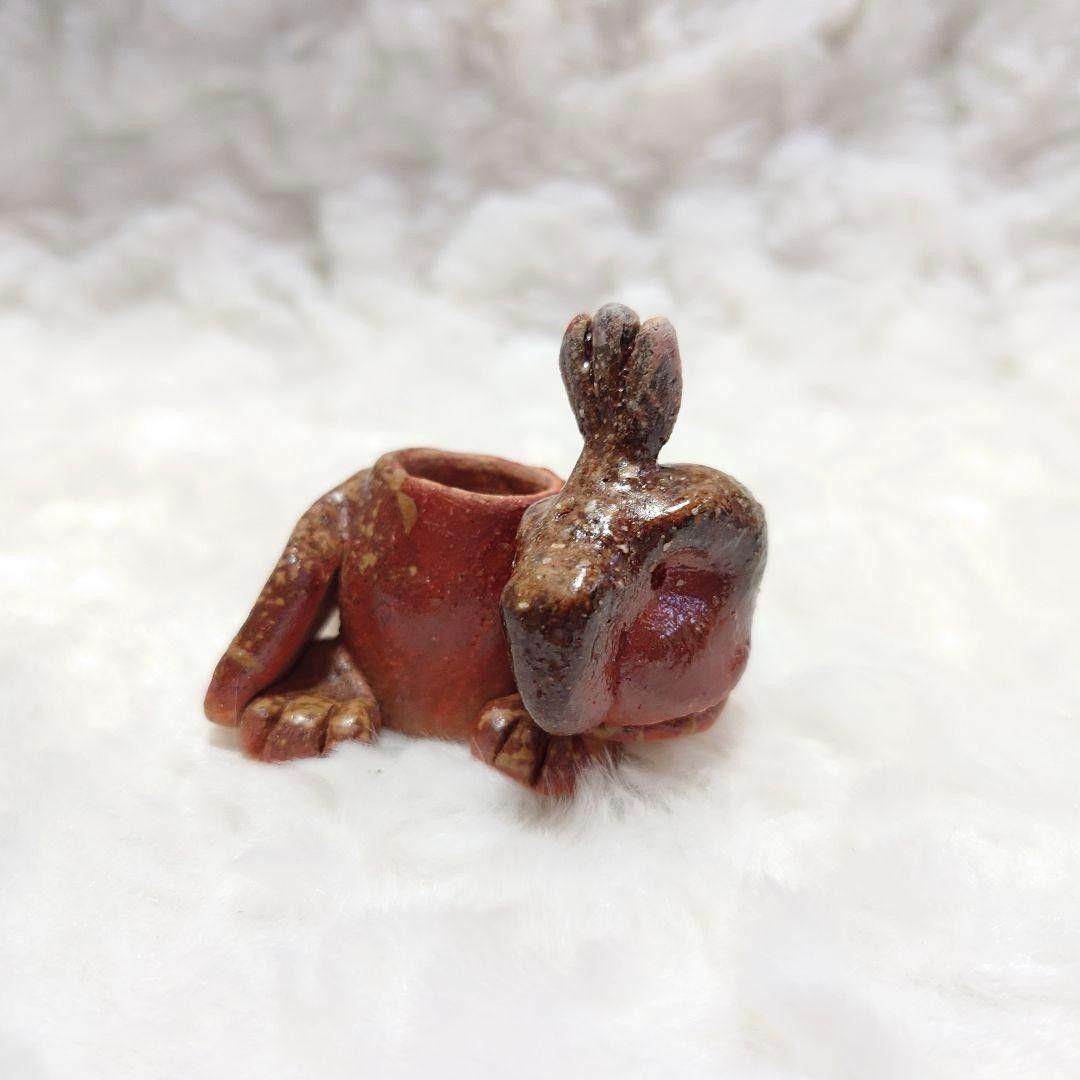 ●【2512】124.ハシビロコウ、花器…備前焼