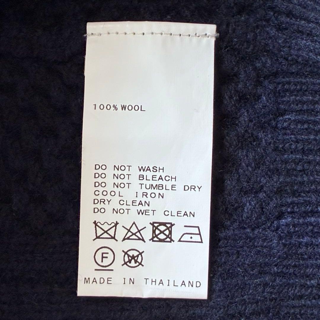 新品級✨FRAMeWORK ハミルトンウール アランニット 金ボタン 紺 F
