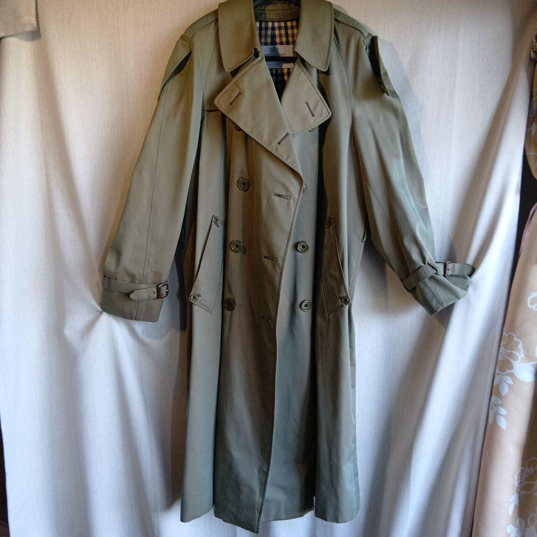 名品　アクアスキュータム　英国製　トレンチコート　玉虫色　付属品完備美品