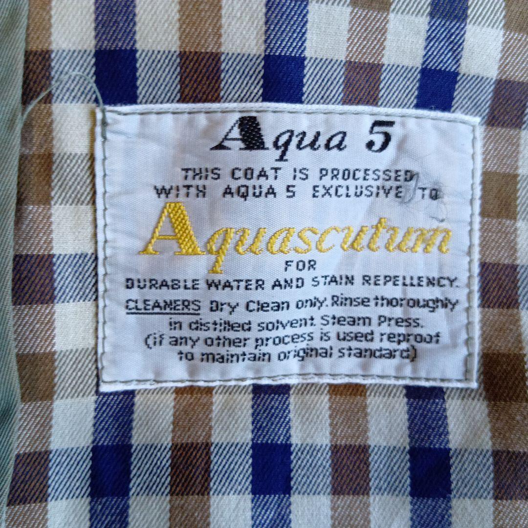 名品　アクアスキュータム　英国製　トレンチコート　玉虫色　付属品完備美品