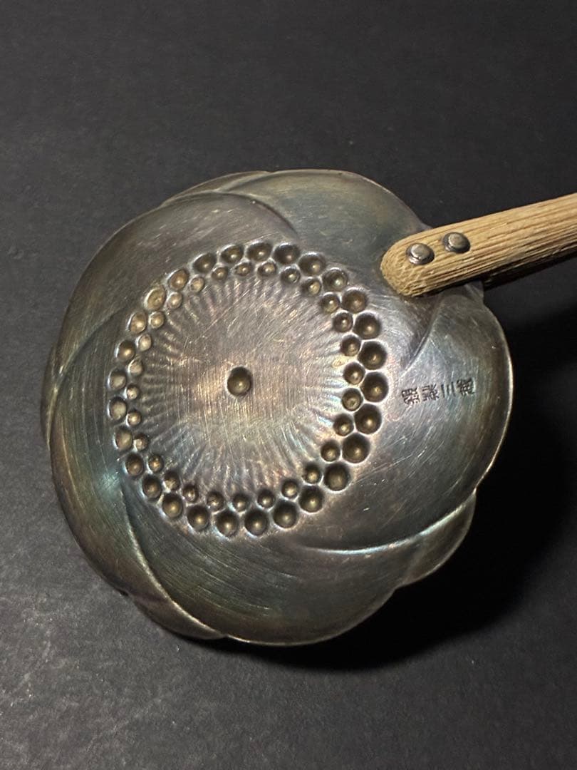 銀製 竹柄 花透かし シルバースプーン 2点 純銀 銀器 和アンティーク