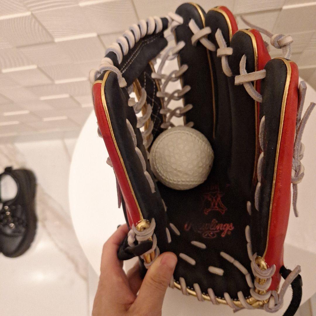 Rawlings 軟式グローブ 黒 赤外野用