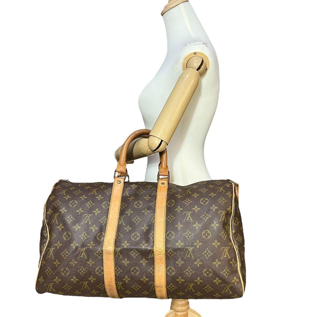 【鑑定済】ルイヴィトン　モノグラム　キーポル45　バンドリエール　ボストンバッグ