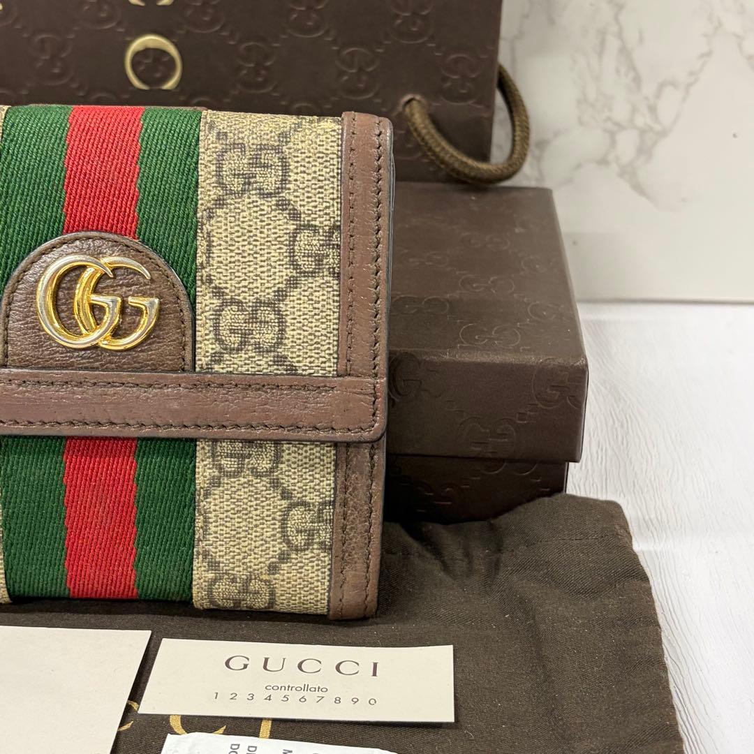 新品同様‼️ 現行　グッチ　GUCCI 財布　折財布　オフィディア　シェリーライン
