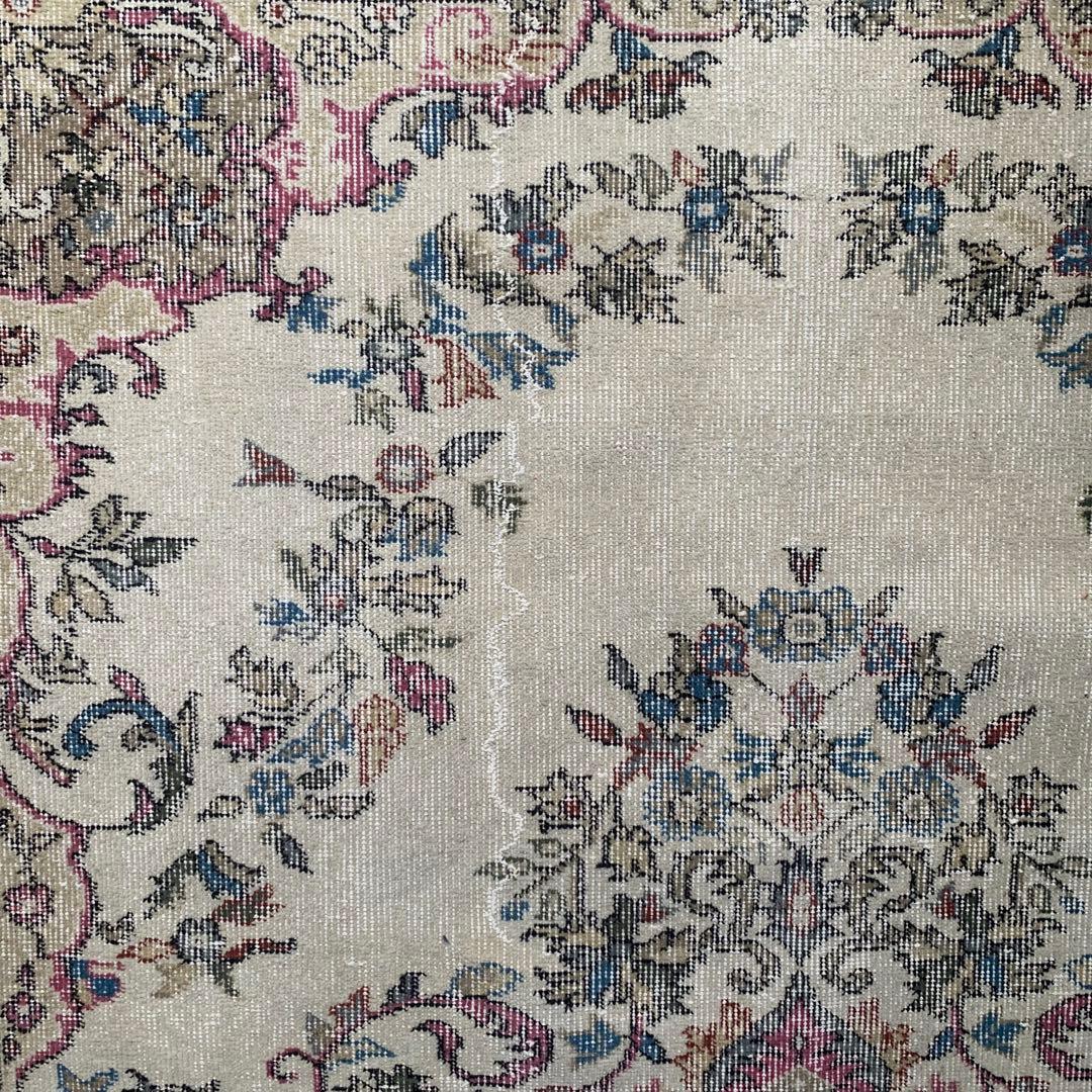 超超大判　特大　275×164 トルコヴィンテージラグ　ピンク　メダリオン