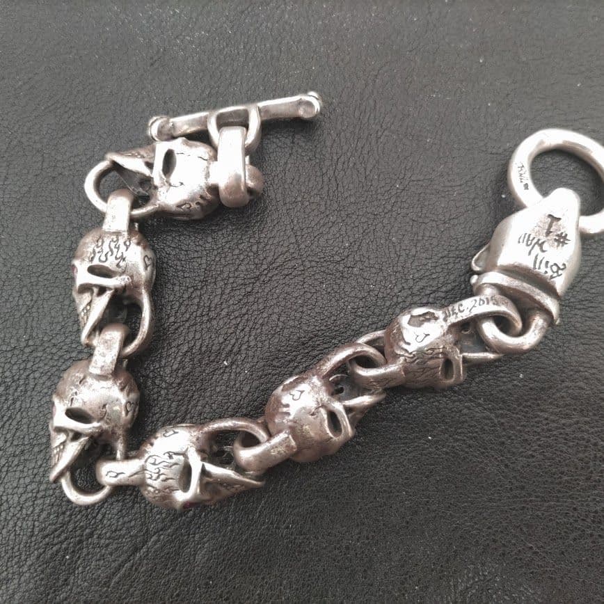 Bill Wall Leather ヴィンテージスカル パンサー ブレスレット