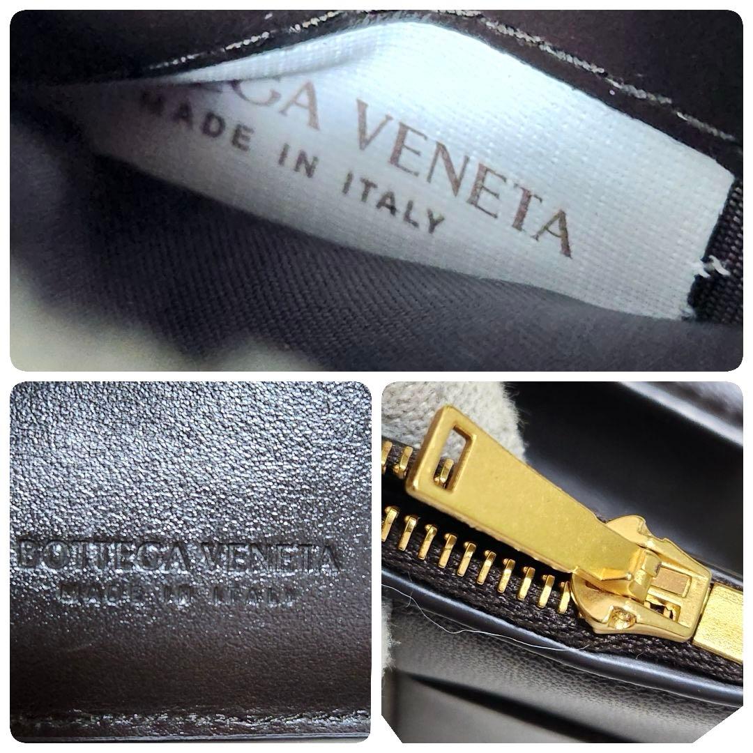 ✨未使用級　付属品完備✨ボッテガ　三つ折り　カセット　ダークブラウン　RFID