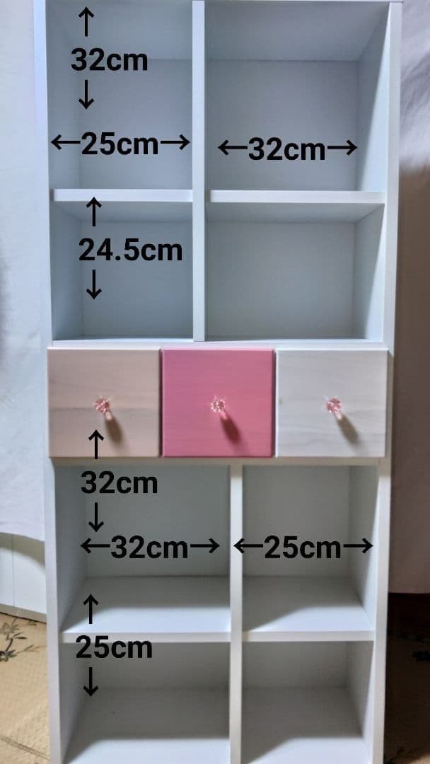 L*i様 ホワイトオープンシェルフ 引き出し付き