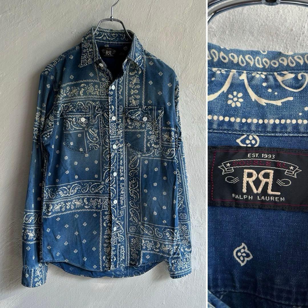 RRL ペイズリー柄 長袖シャツ ダブルアールエル XS