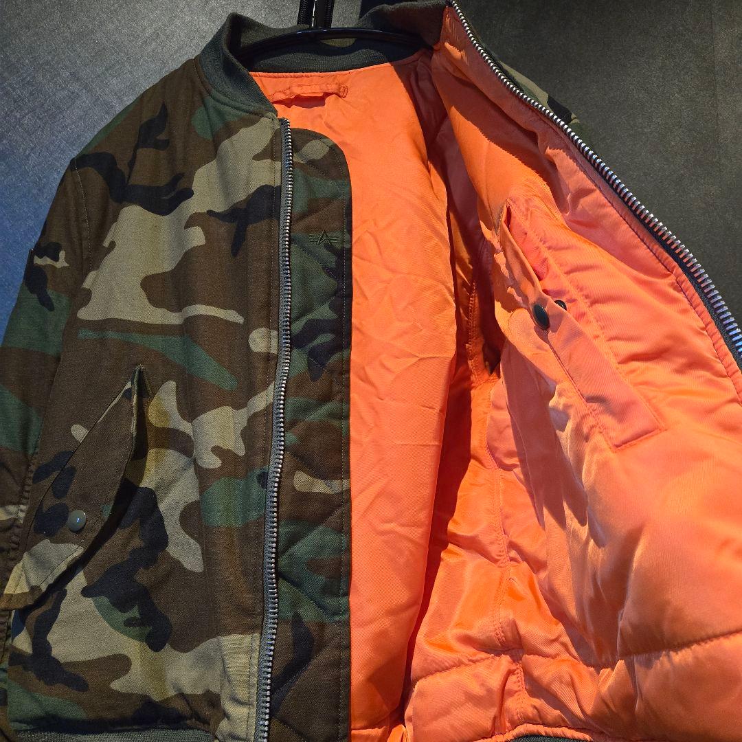 ALPHA　XLARGE　コラボ　MA-1　フライトジャケット　M　カモフラ