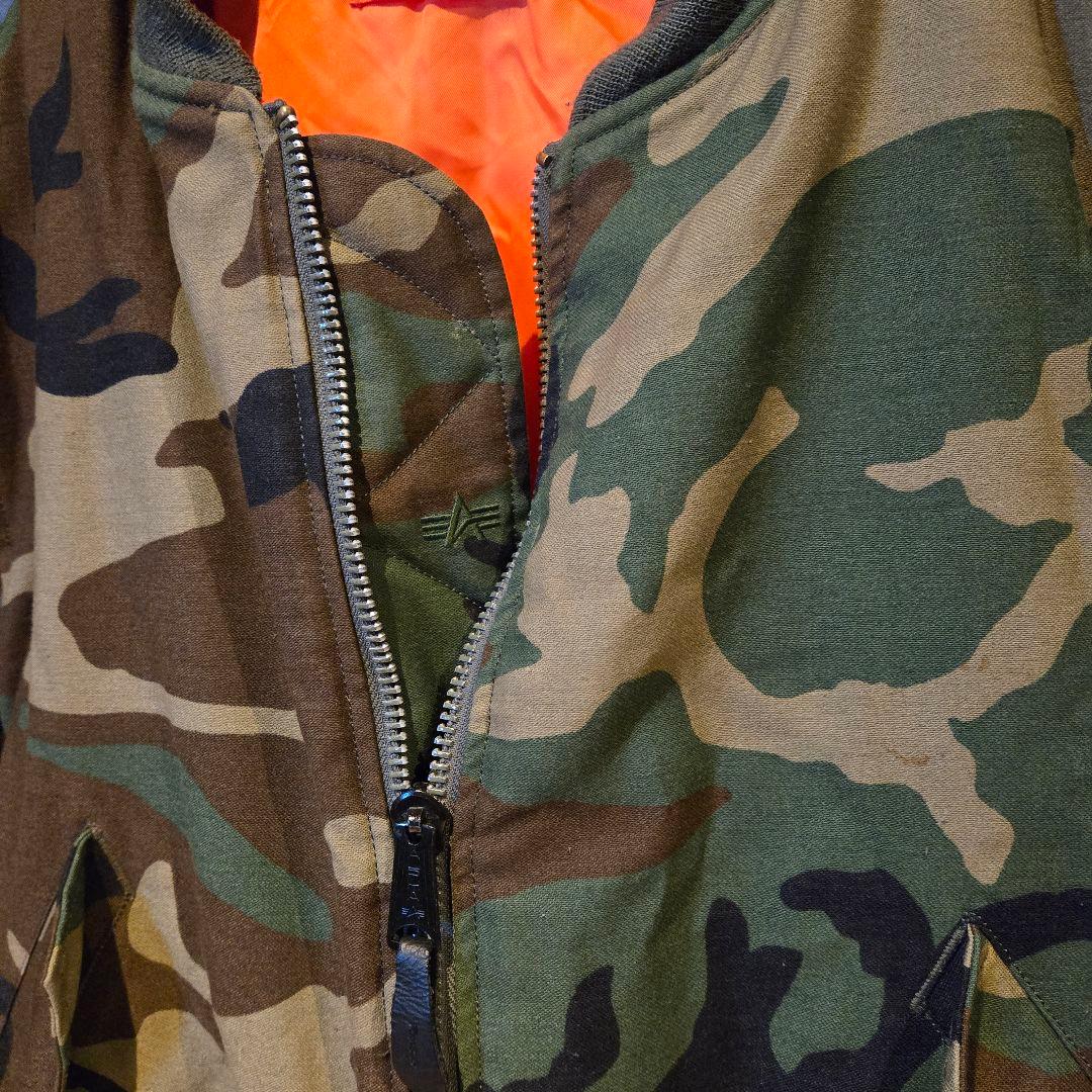 ALPHA　XLARGE　コラボ　MA-1　フライトジャケット　M　カモフラ
