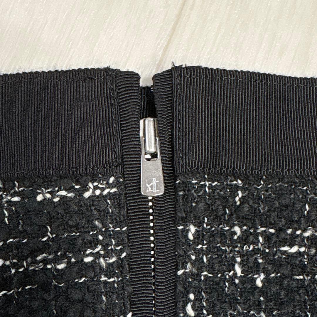 極美品 ANAYI アナイ スラブツイードタイト スカート ブラック系 36
