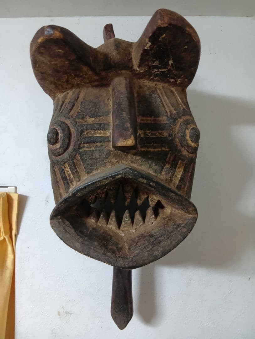 アフリカ マスク グルンシ族 豹？ プリミティブアート 仮面 儀式 祭礼