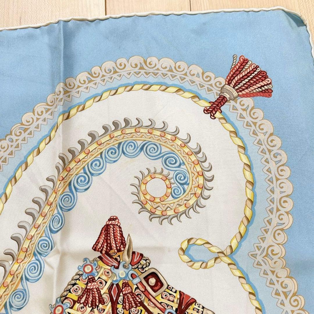 【タグあり】HERMÈS エルメス カレ90 パプロール 馬車と貴族 シミあり