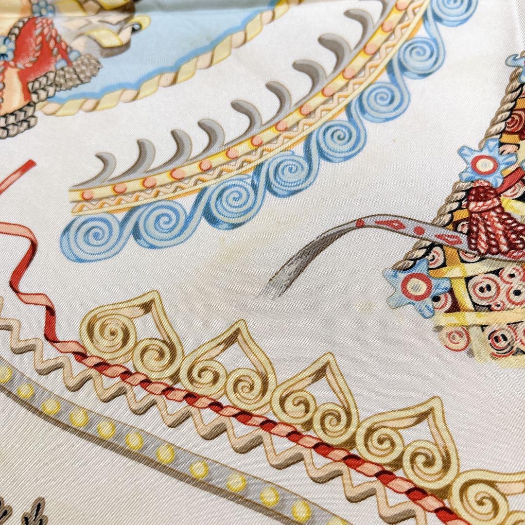 【タグあり】HERMÈS エルメス カレ90 パプロール 馬車と貴族 シミあり