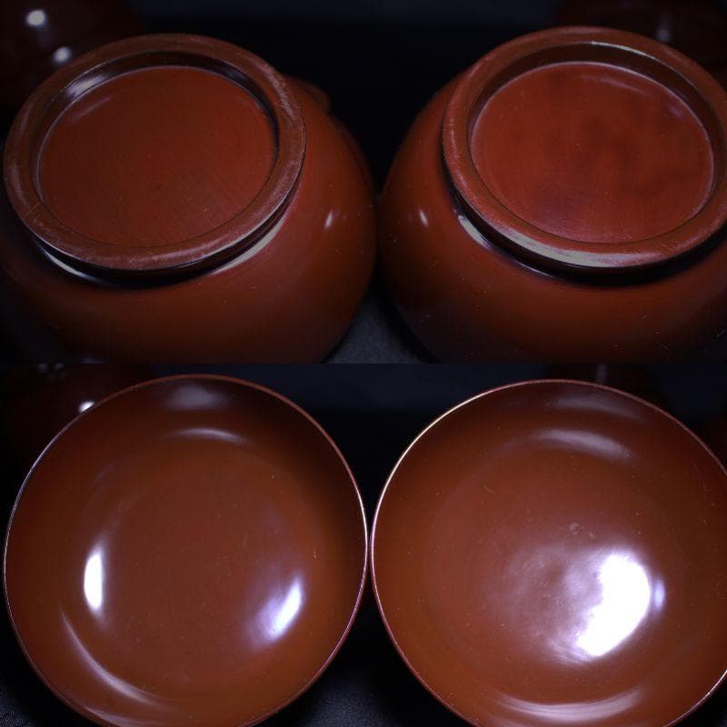 明治三十一年 木箱付｜輪島製 吸い物椀１０客｜100年以上の経年が生んだ深色漆