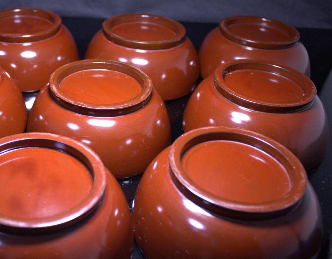 明治三十一年 木箱付｜輪島製 吸い物椀１０客｜100年以上の経年が生んだ深色漆