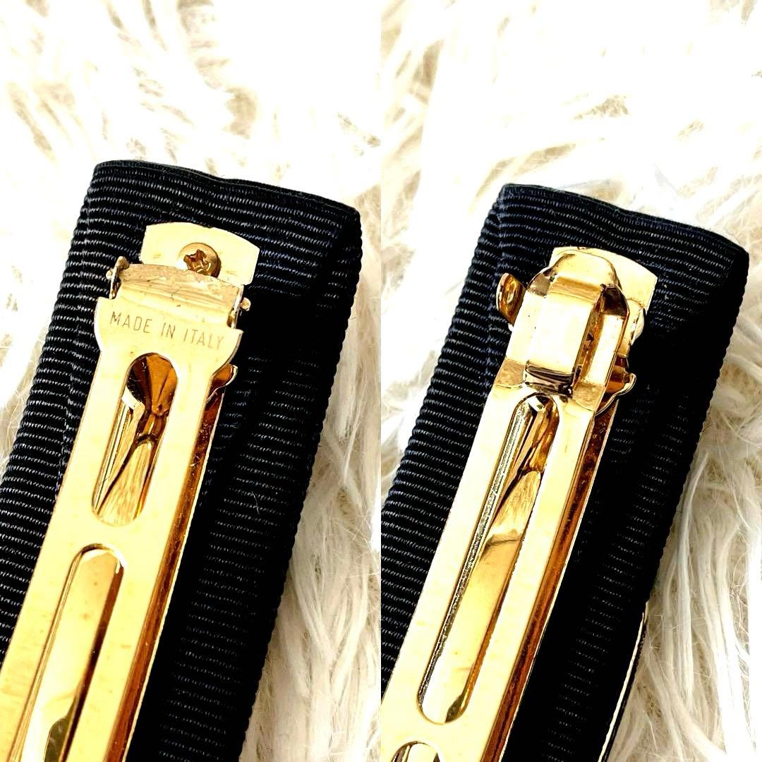 極美品　フェラガモ バレッタ ヴァラ ブラック ゴールド金具 イタリア製 美品