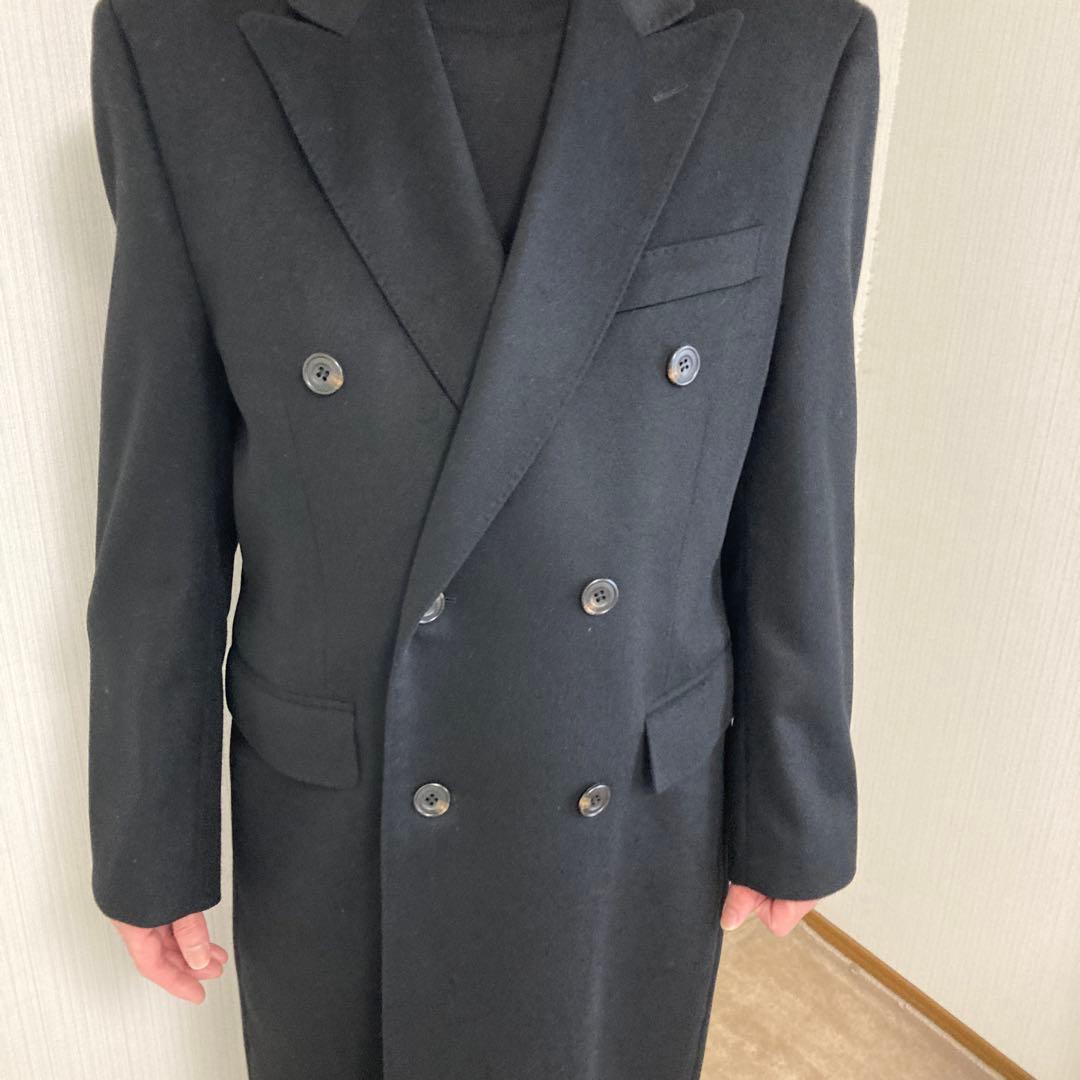ダブルブレストチェスターコート ブラック