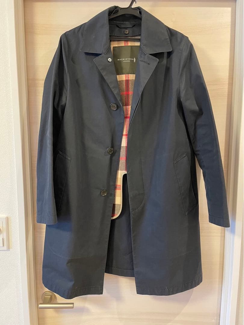 MACKINTOSH LONDONネイビー ライナー付きステンカラーコート