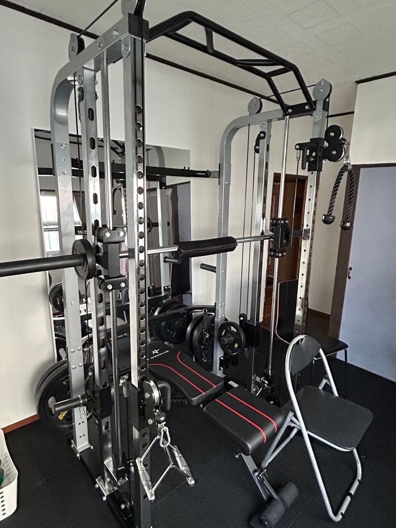 【引き取り限定】多機能トレーニングスタンドとバーベル