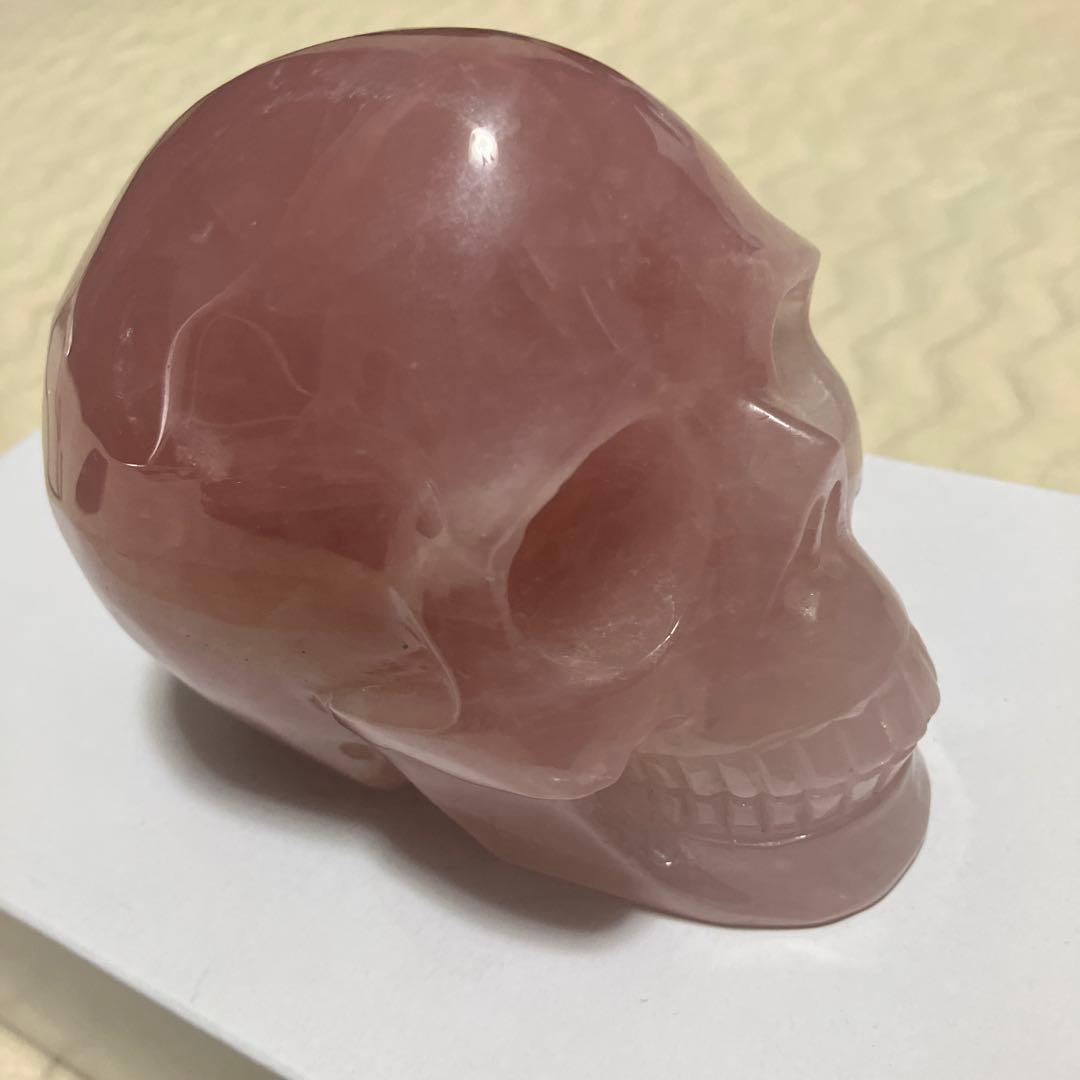 (激レア)ローズクォーツスカル　髑髏　恋愛運　ラッキー　ストーン　魔除け