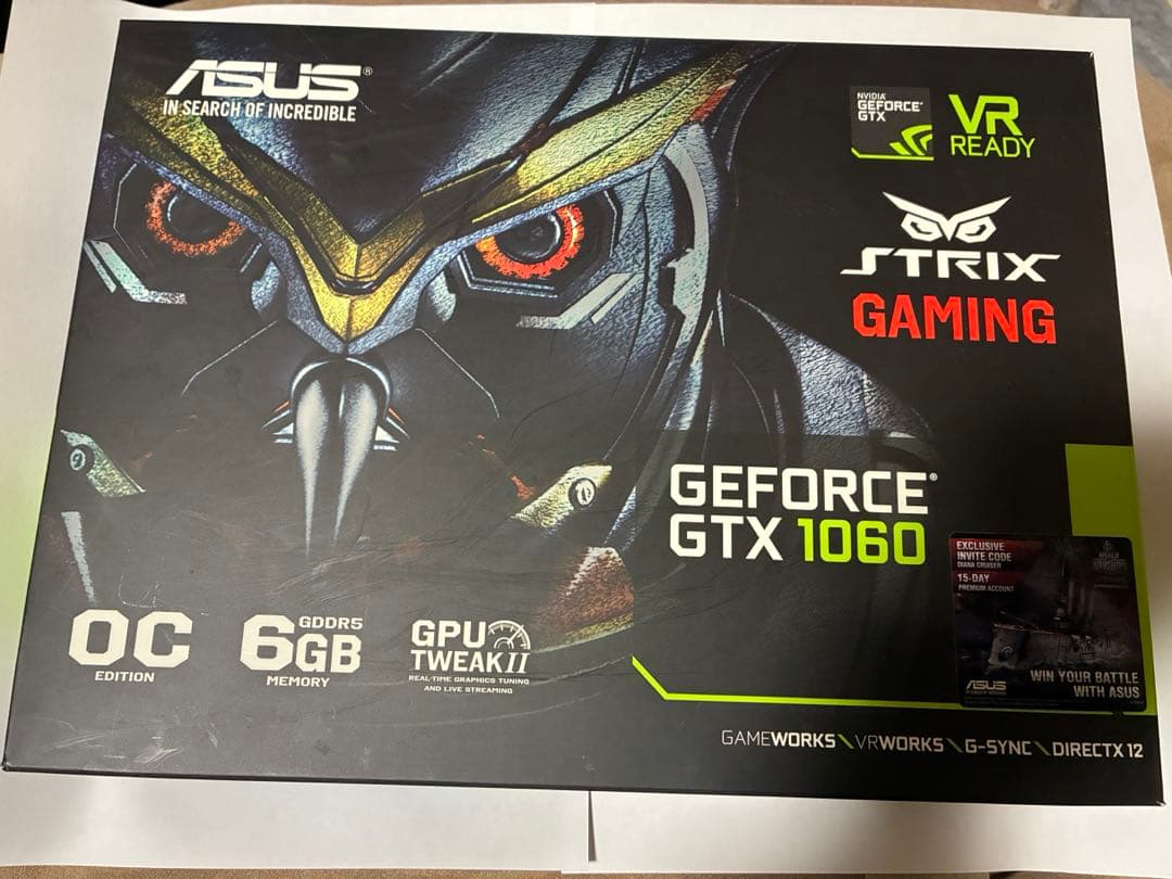 ASUS GeForce GTX 1060 OC版　6GB