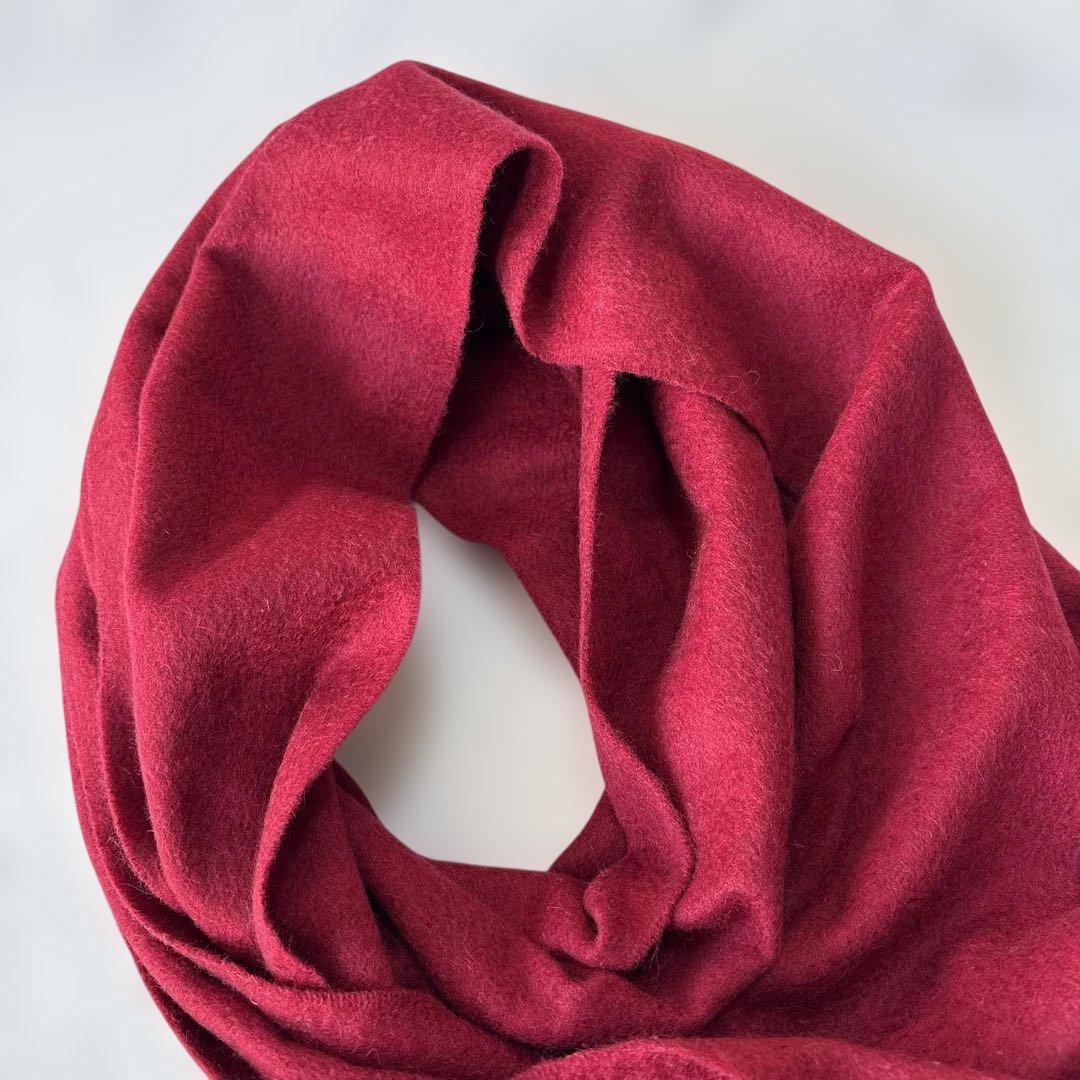 ✨未使用タグ付✨ ジョンストンズ オブ エルガン　カシミア100%マフラー　赤系