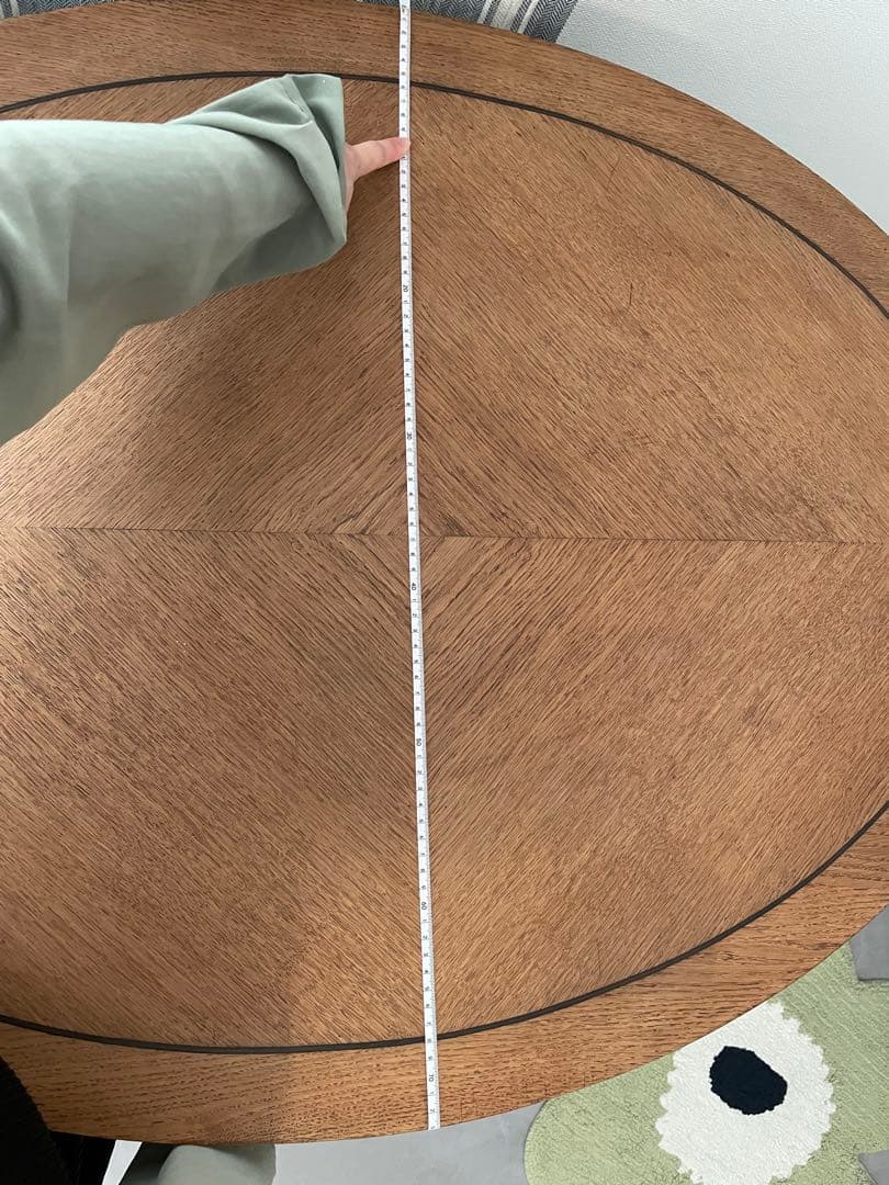 アンティーク　楕円形棚付きテーブル