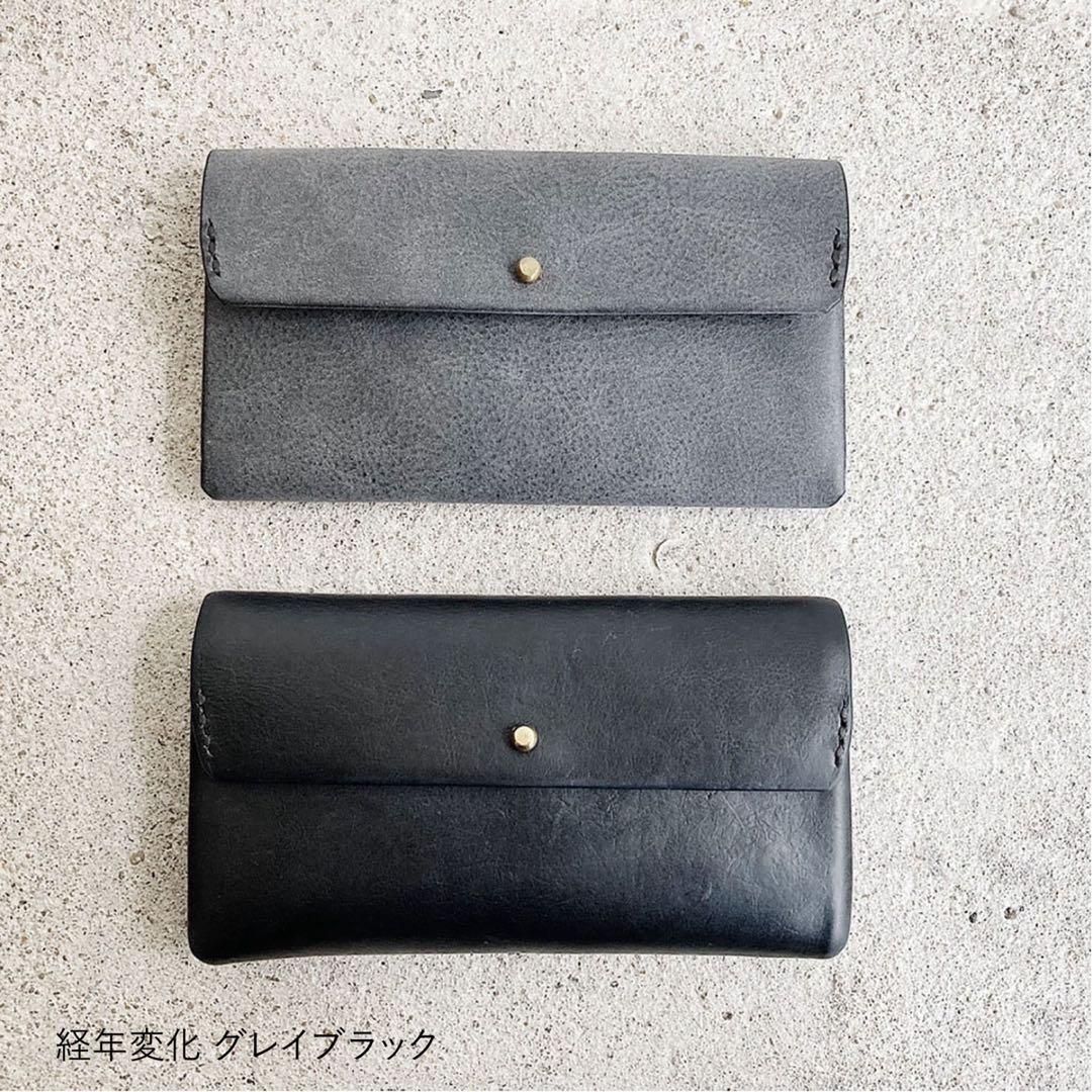 新品未使用 SAFUJI ミニ長財布（ホック） グレイブラック