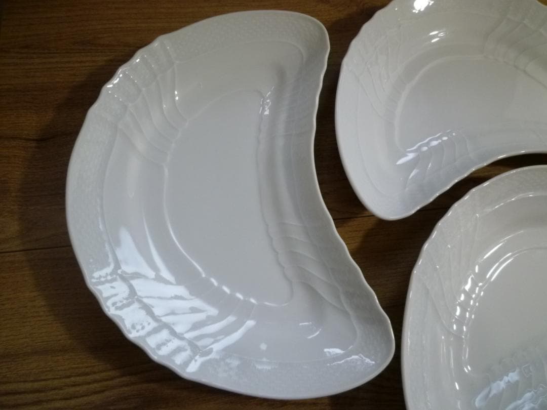 リチャードジノリ ベッキオホワイト クレセント、4枚