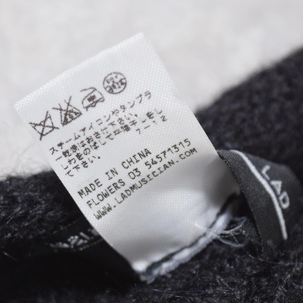 LAD MUSICIAN アルパカ100％ スーパーロング マフラー 黒×白