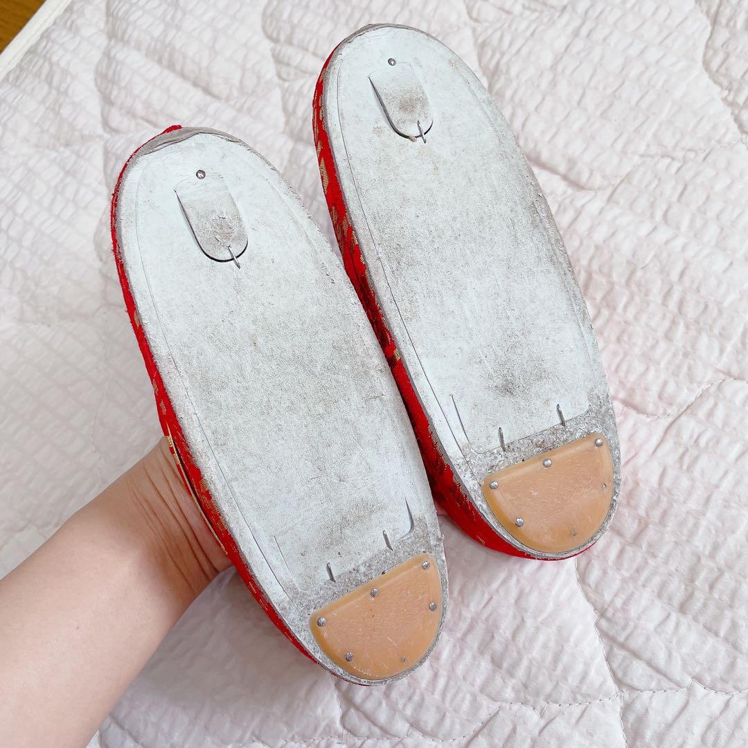 七五三　着物セット 7歳　赤×緑　レトロ