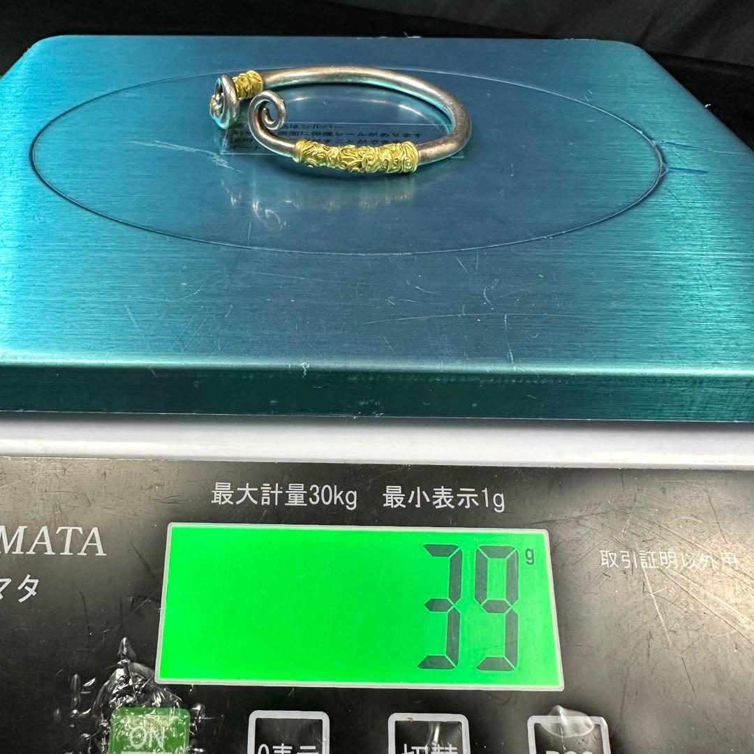 孫悟空デザイン シルバー ハンドメイド スパイラルシルバーブレスレット(0015