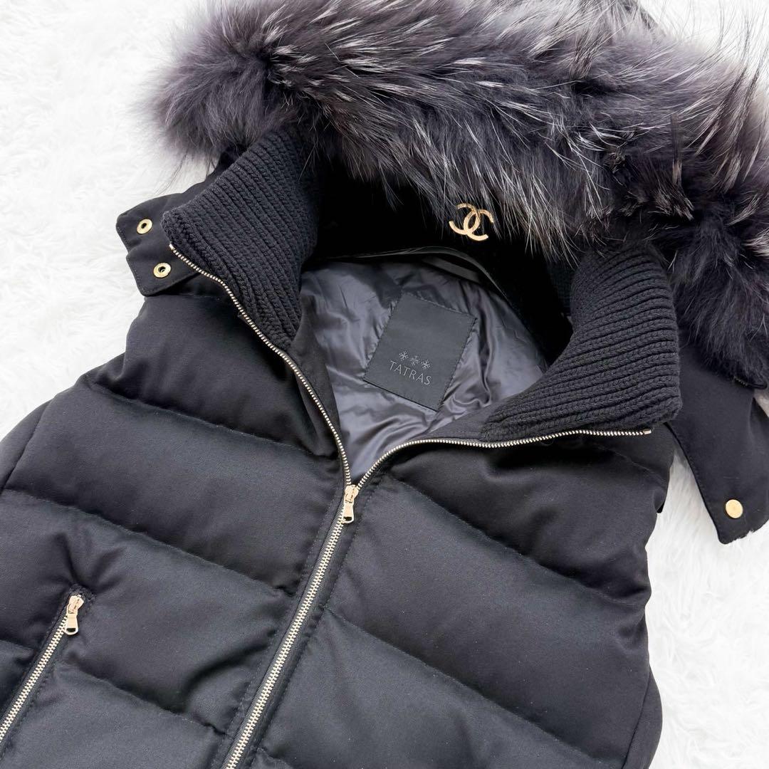 TATRAS ファー付きダウンベスト LUSERA 02 ブラック 定価11万
