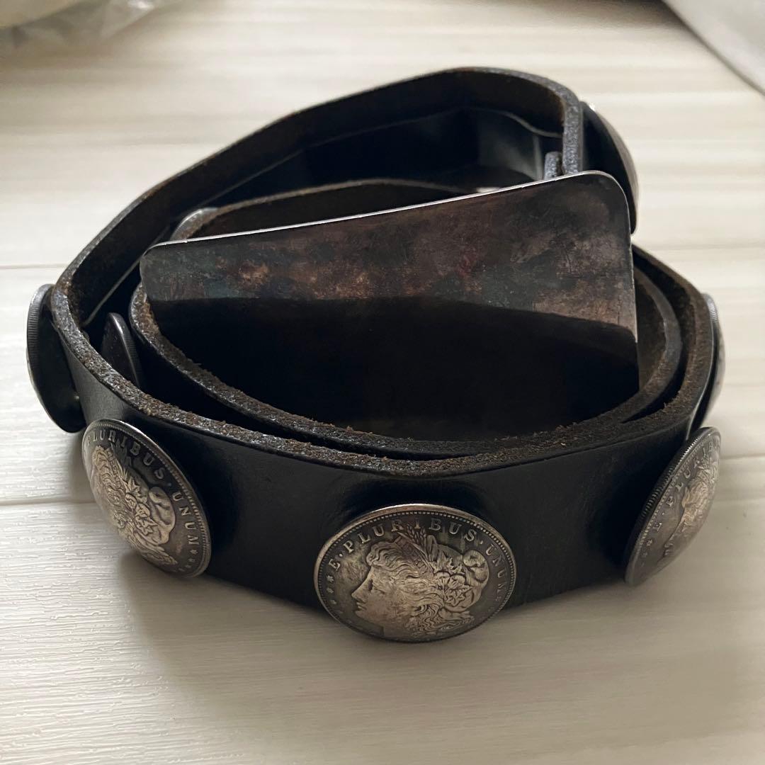 モルガンコンチョベルト シルバーバックル　バイカー