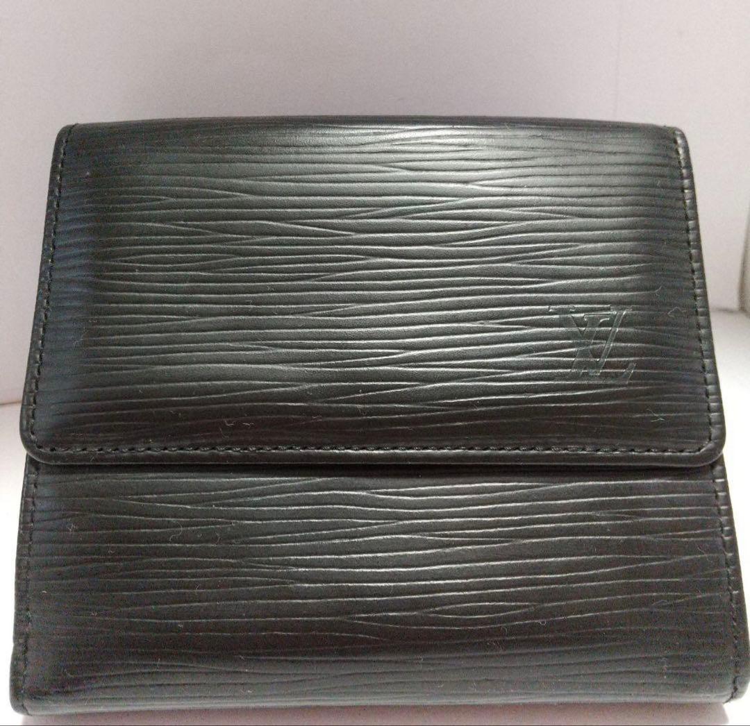 ルイヴィトン　エピ　ポルトモネ・ビエカルトクレディ三つ折り財布　黒