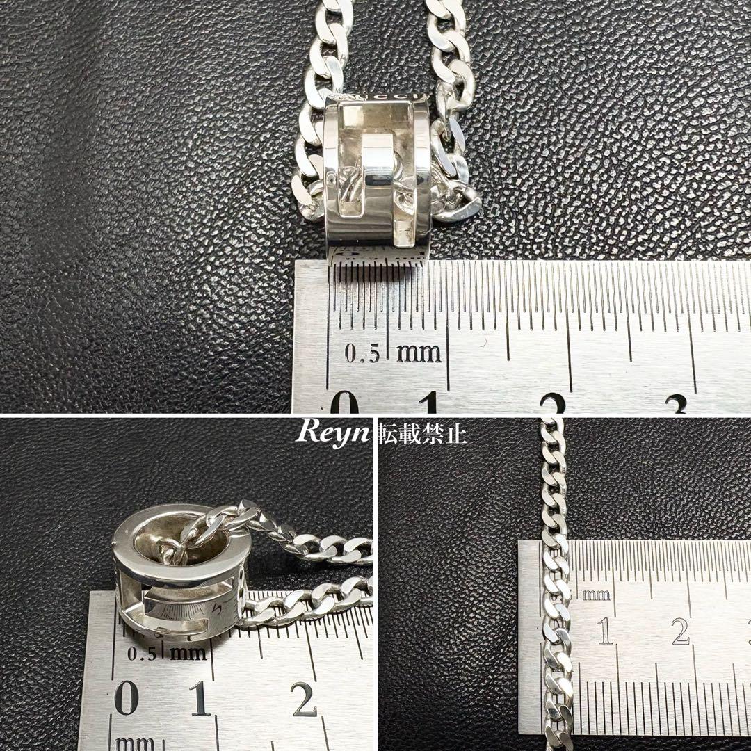 [新品仕上済] グッチ シルバー 925 Gリング 喜平チェーン ネックレス