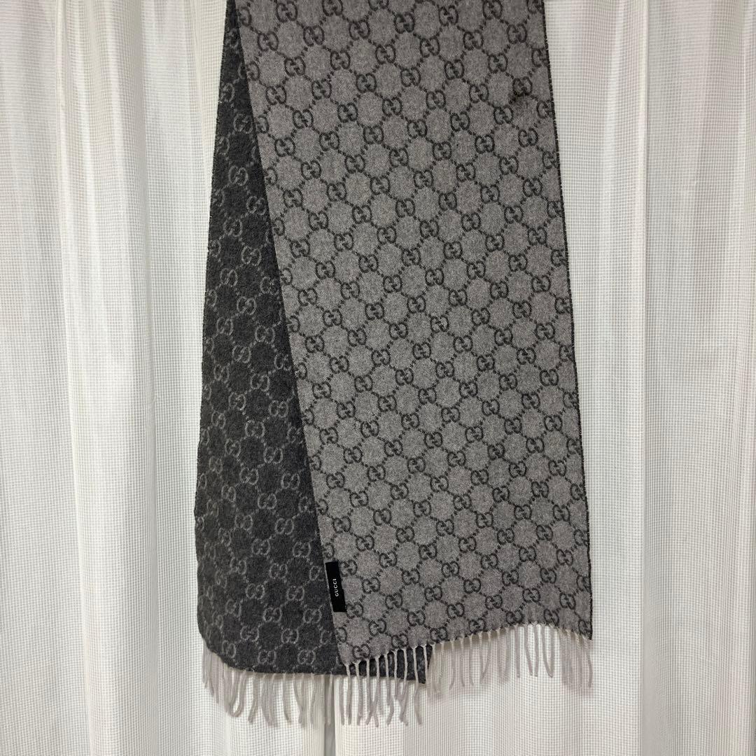 グッチ カシミヤマフラー リバーシブル