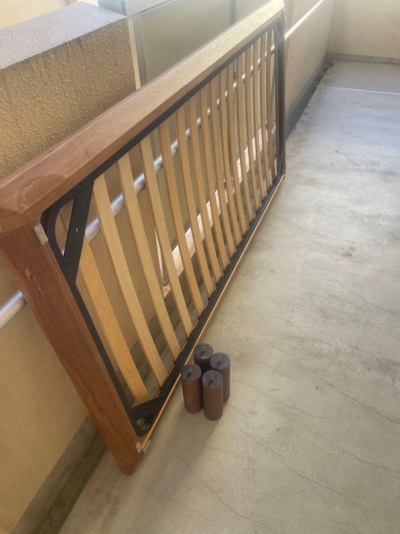 【引取限定】無印シングルベッドフレーム ナチュラルウッド