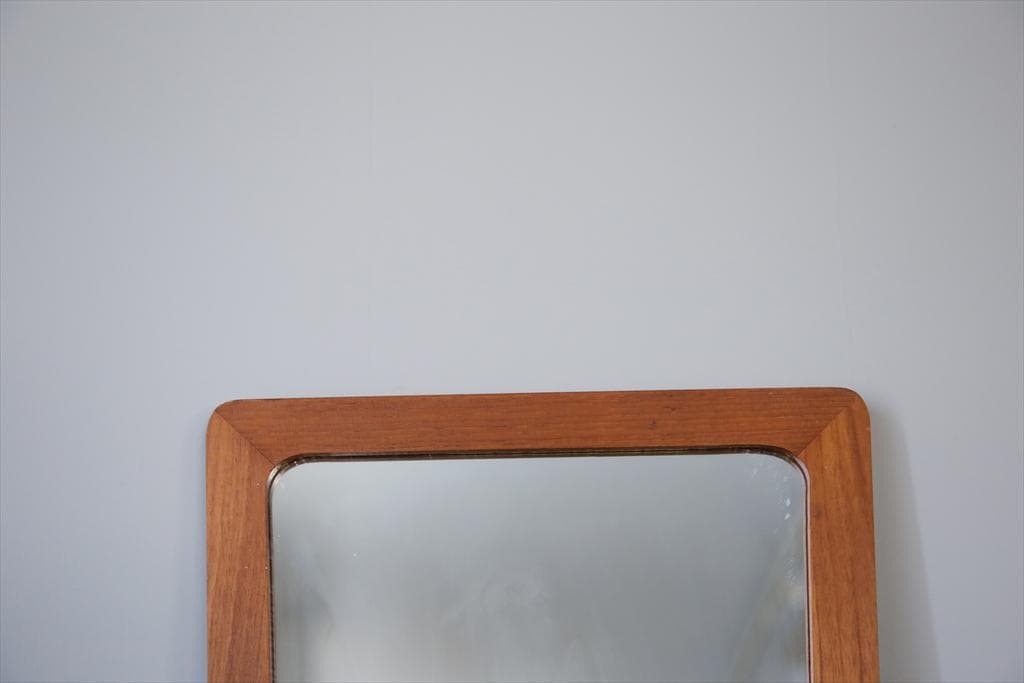 英国アンティークチークウォールミラー/木製壁掛け鏡/立鏡/姿見(91-249-1