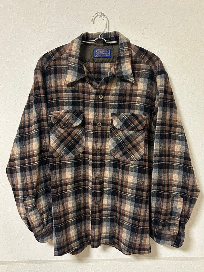 70s ペンドルトン ボード シャツ ウール シャドー