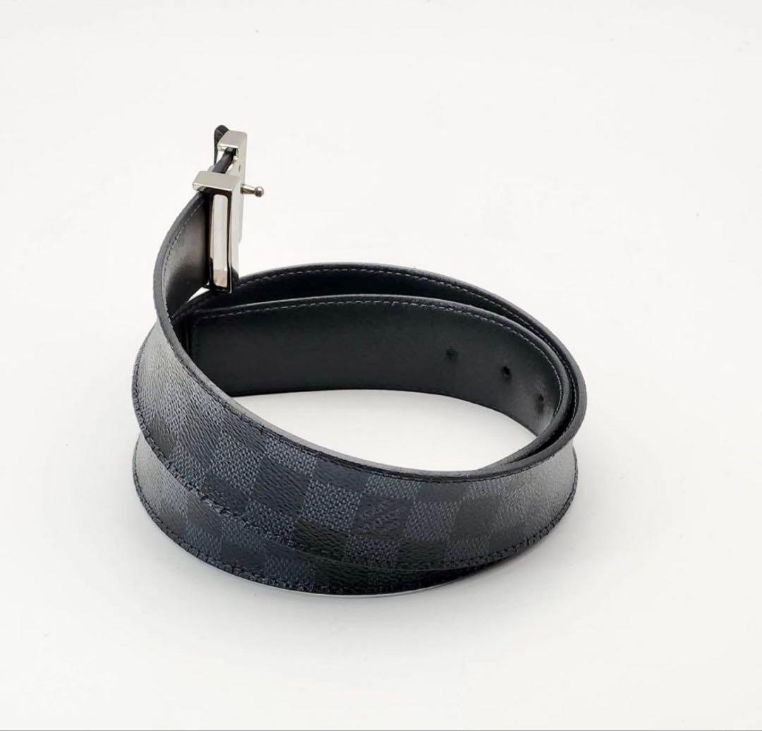 ルイヴィトン サンチュール ダミエグラフィット　ベルト　 LVロゴ　ブラック