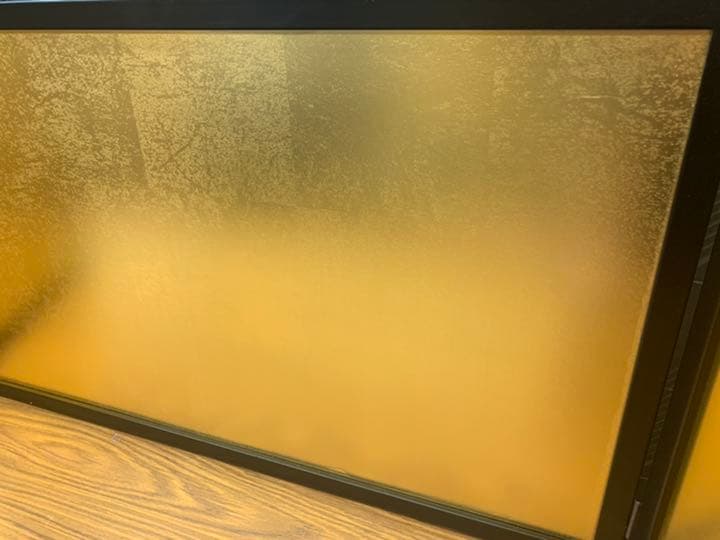 43cm 黒塗り枠三曲屏風  金屏風　雛人形