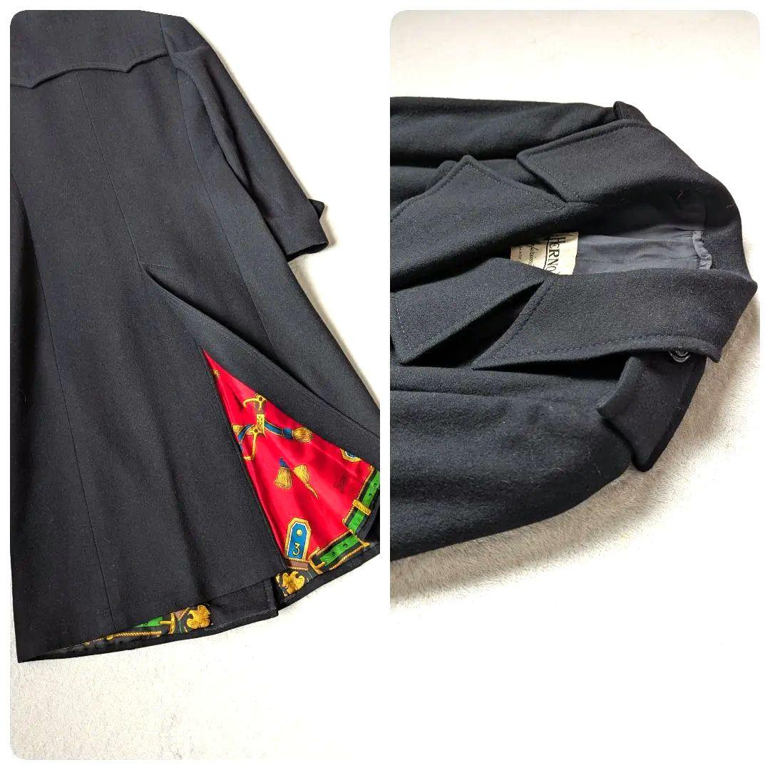 Herno ヘルノ ダブルチェスターコート ブラック 総柄 S相当 ヴィンテージ