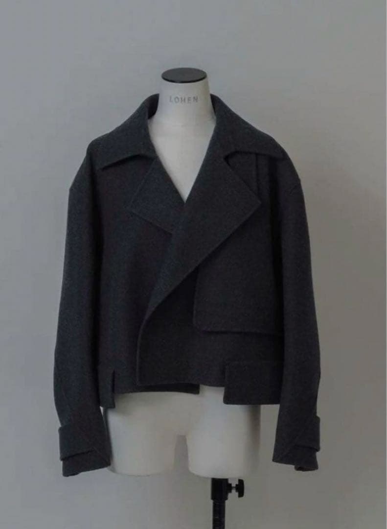 LOHEN ローヘン ショートトレンチリバーコート チャコール