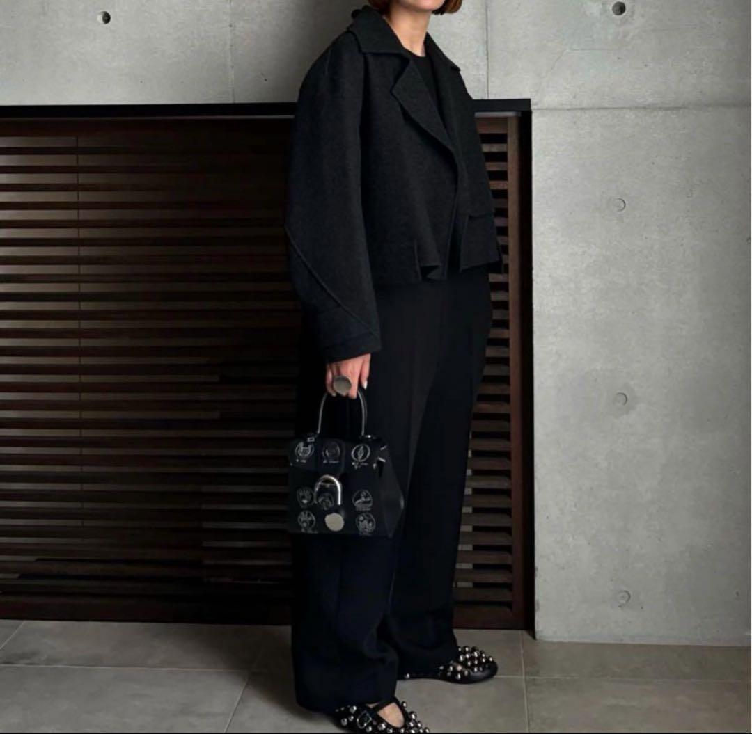 LOHEN ローヘン ショートトレンチリバーコート チャコール